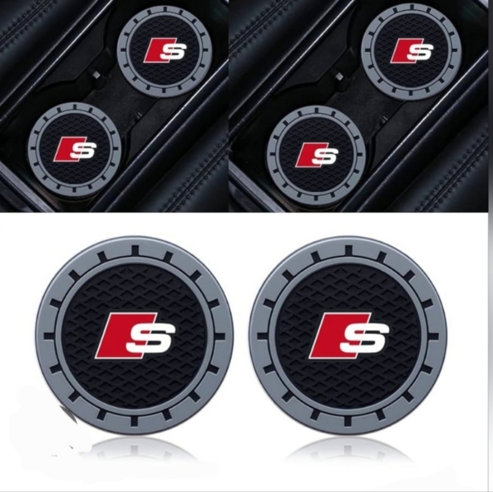 Black and Gray Car Cup Holder Coasters